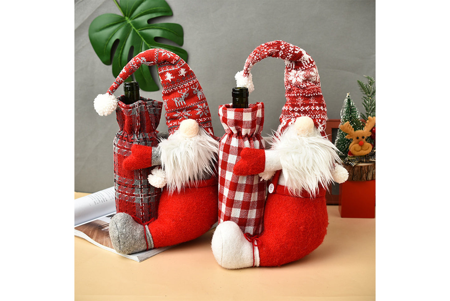 Christmas Faceless Doll Wine Bottle Holder
