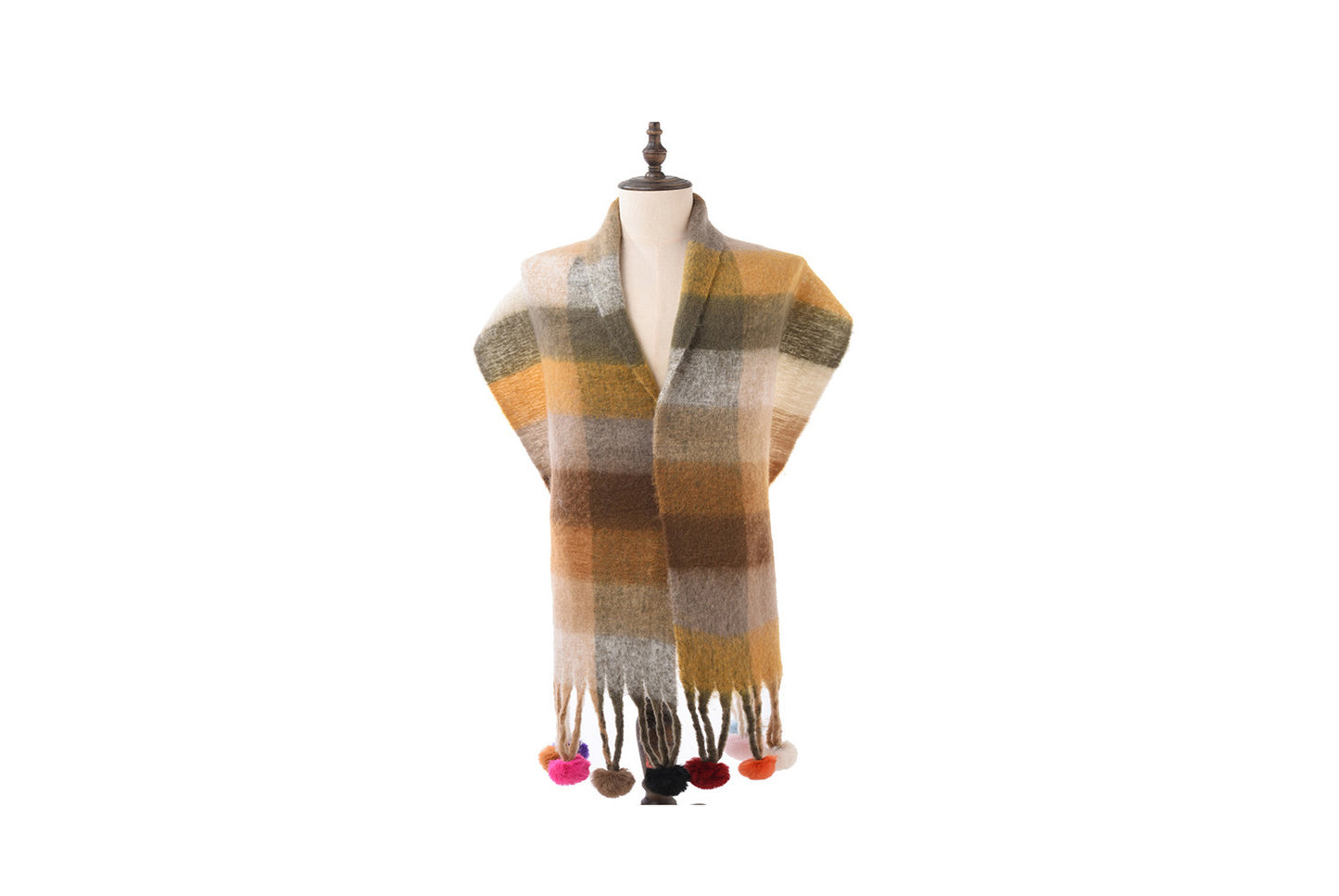 **Plaid Striped Thickened Scarf**