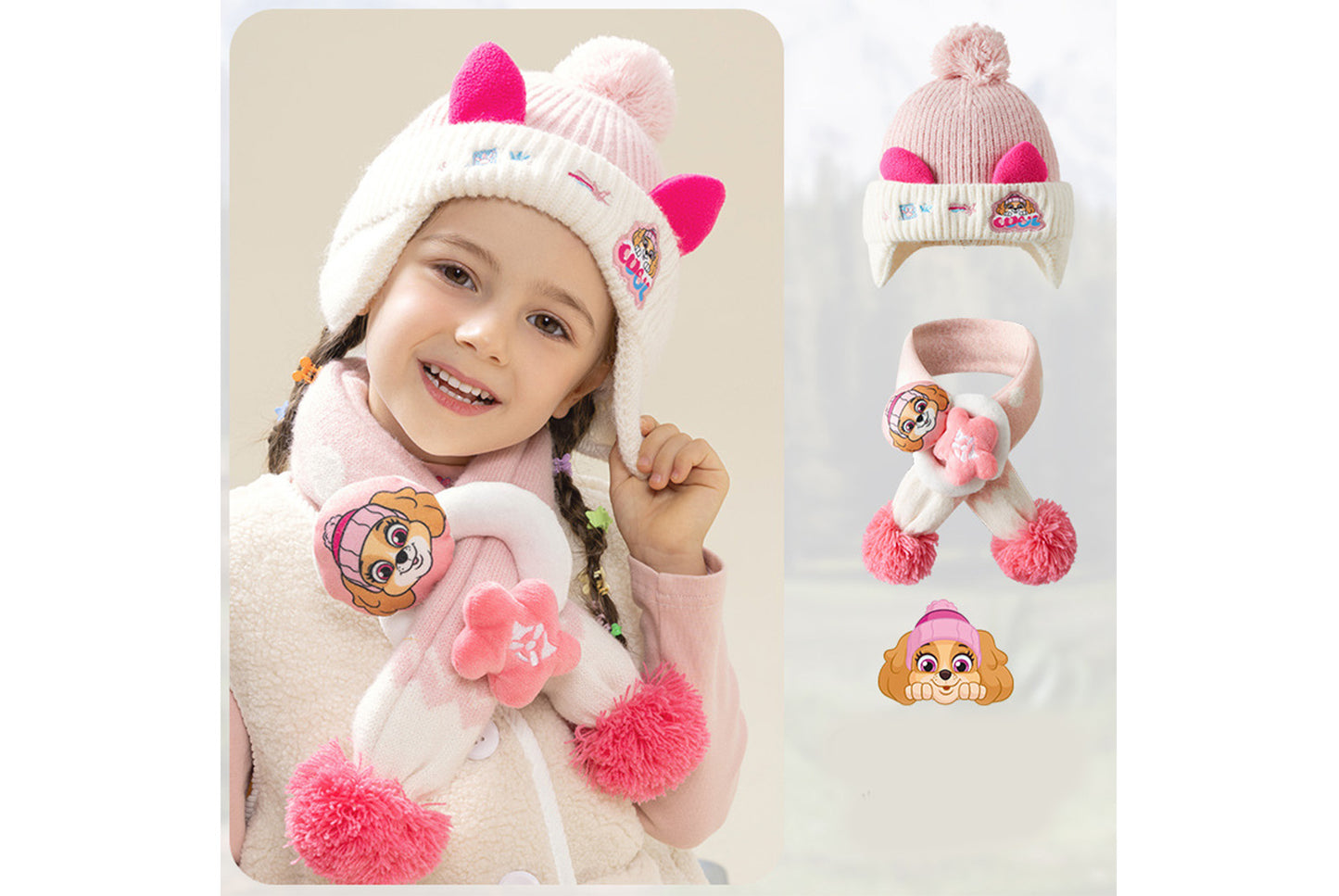 **Children's Hat and Scarf Two-Piece Set**