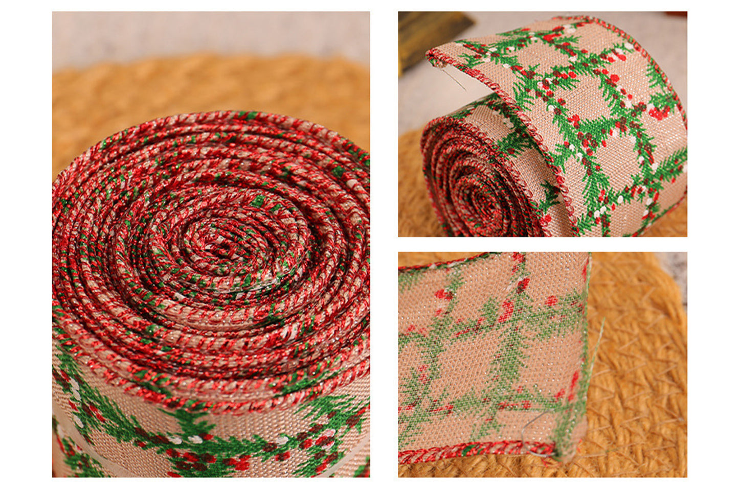 Christmas Plaid Ribbon Roll - Gift Wrapping Decorative Ribbon