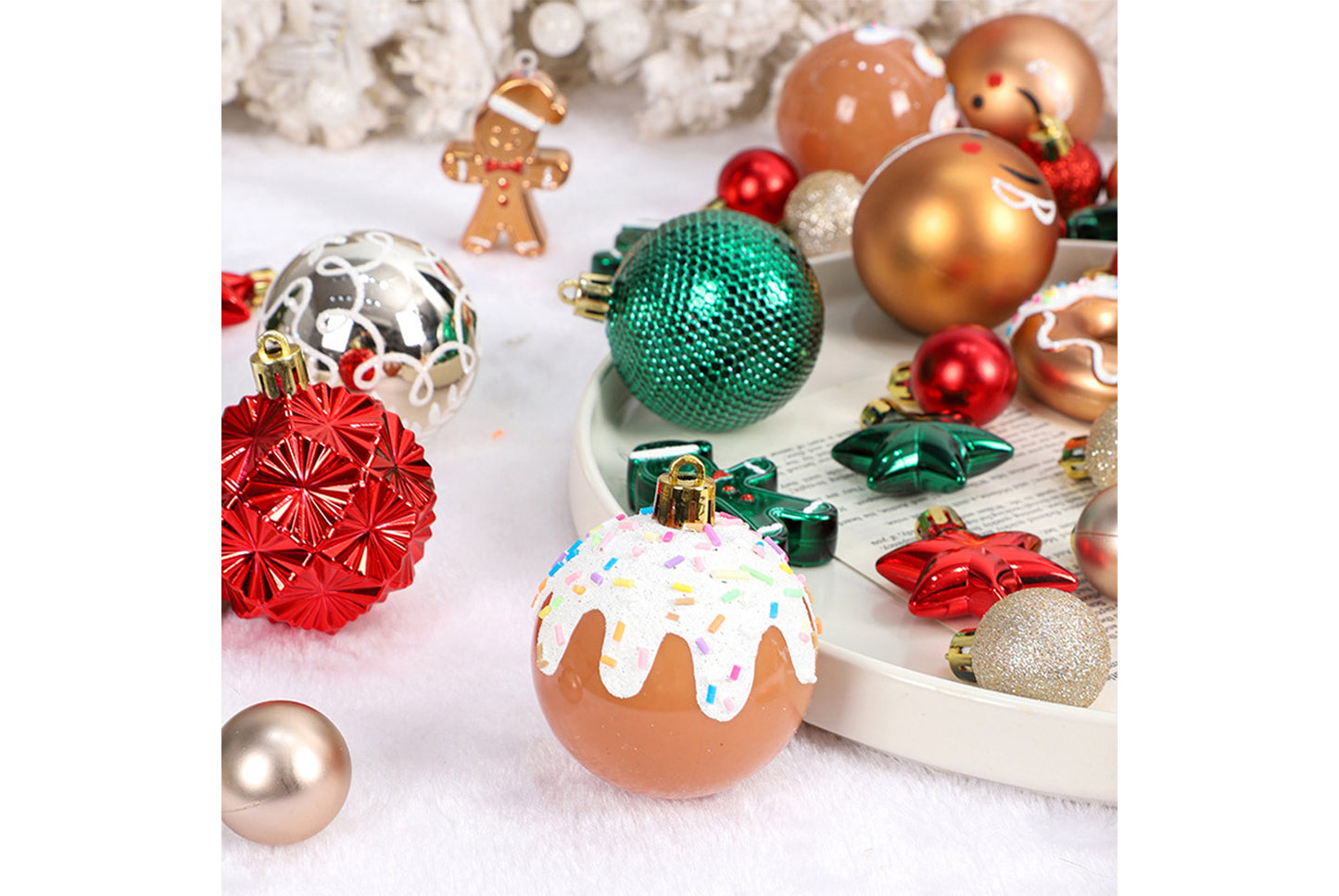 42 Exquisitely Painted Christmas Ball Set