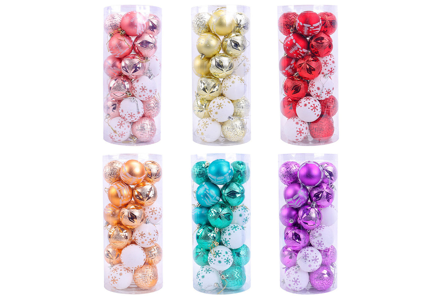 Painted Electroplated Christmas Ball Set - Shaped Christmas Tree Decorative Pendants