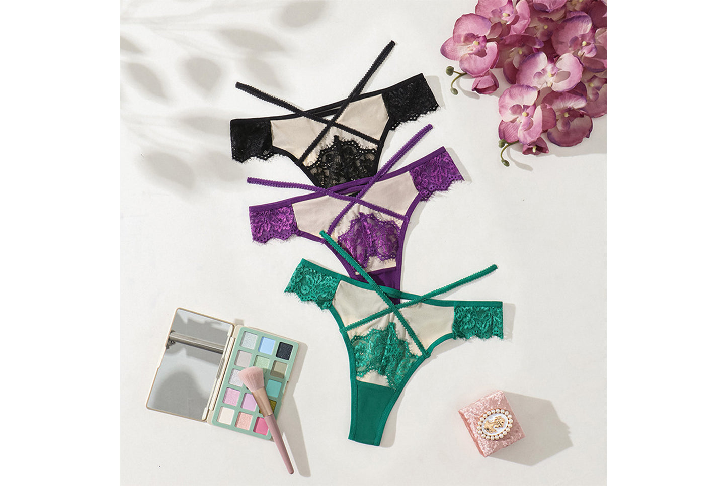 Lace Cross Strap Briefs for Women