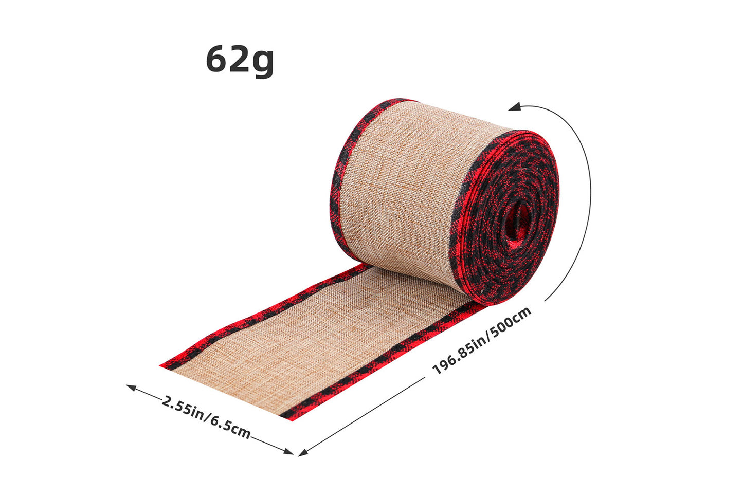 Christmas Linen Plaid Ribbon - DIY Gift Wrapping Decorative Ribbon
