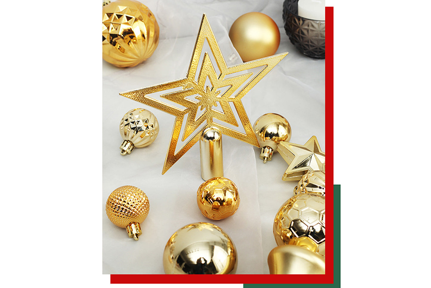 45-Piece Treetop Star Christmas Ball Set
