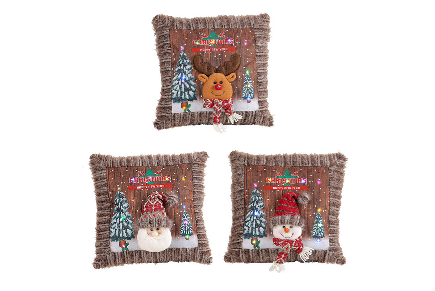 **Plush Luminous Christmas Pillow - Festive Sofa Cushion**