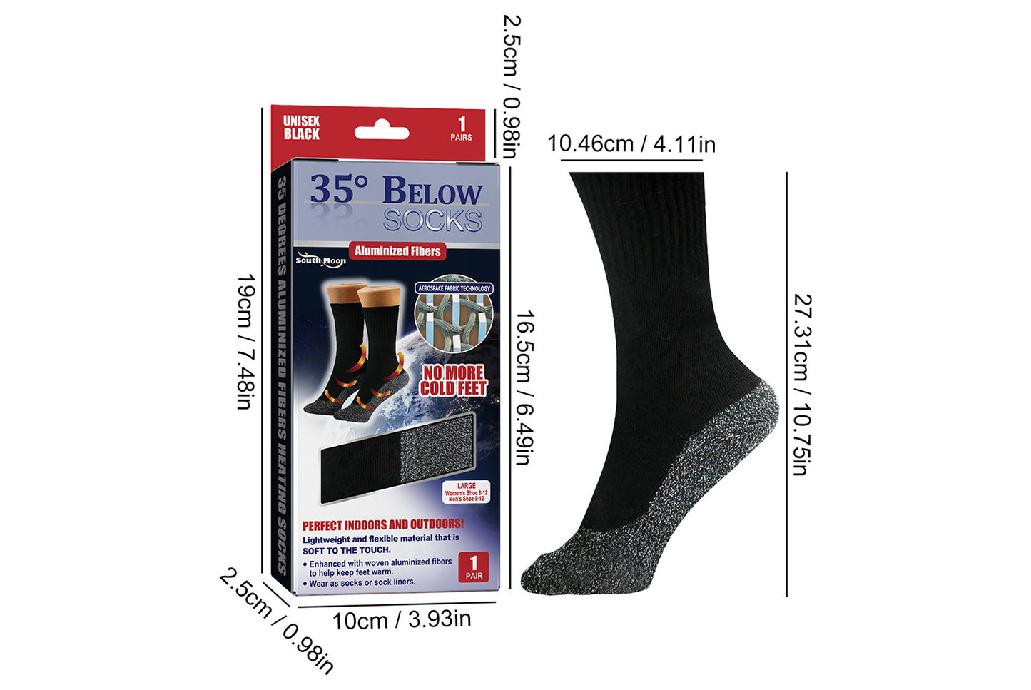 35°C Aluminized Fiber Heating Socks