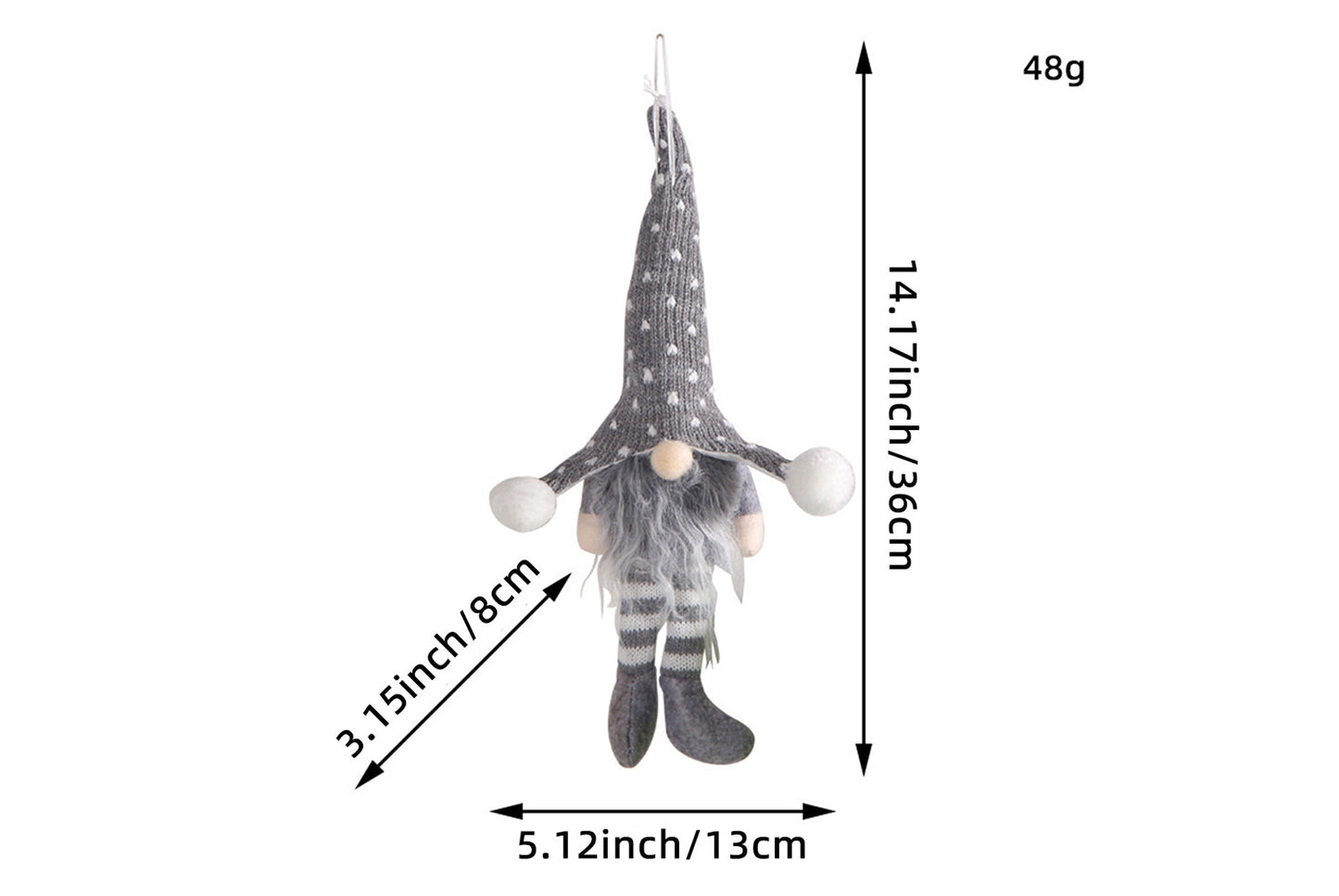 Christmas Forest Old Man Pendant - Knitted Hat Seated Faceless Doll Decoration