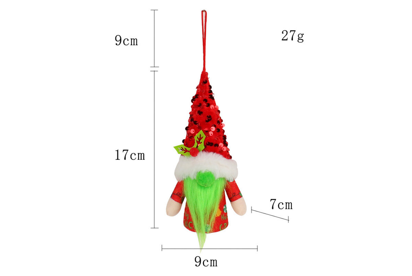 Green Bearded Old Man Faceless Doll Charm