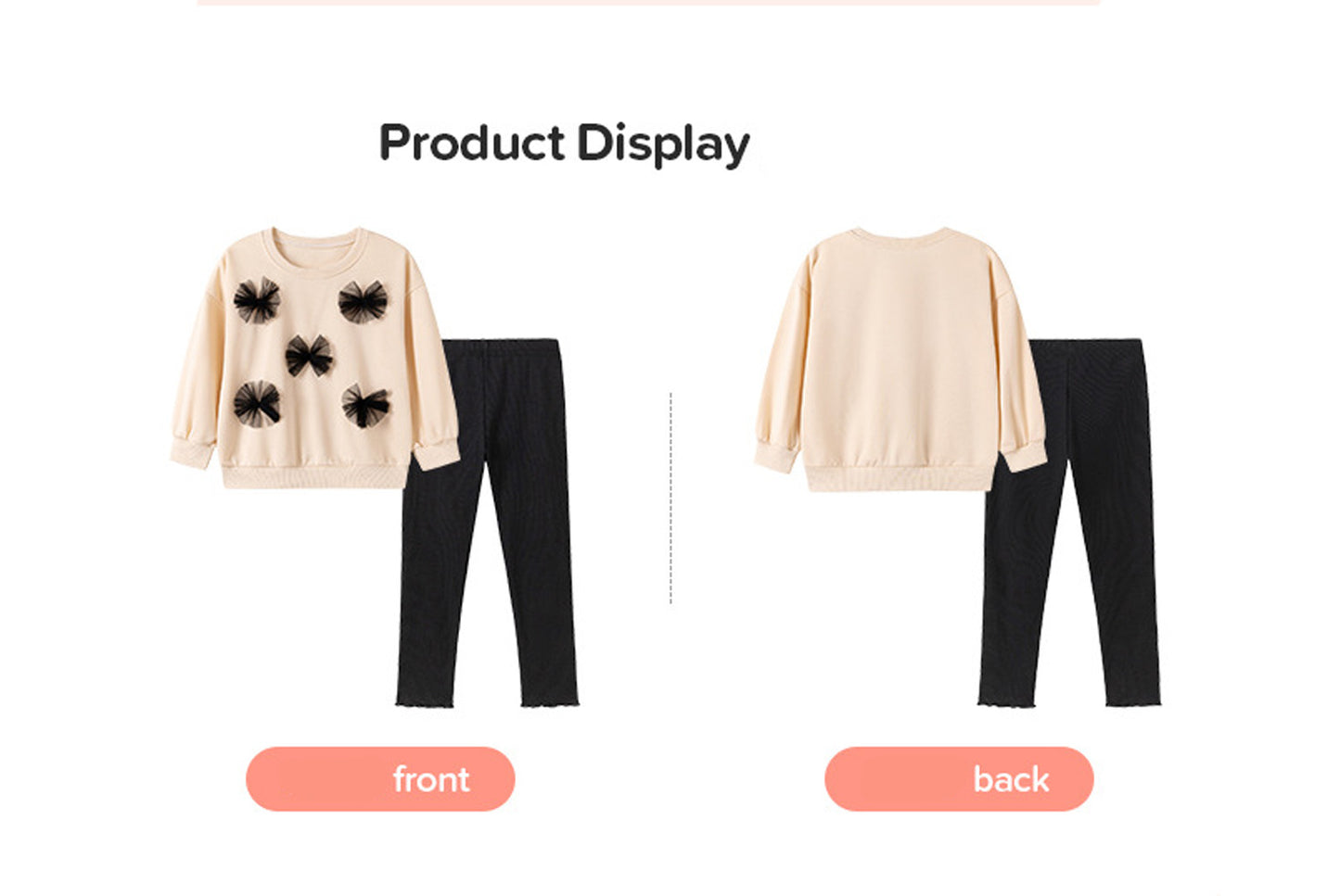 **Girls' Long-Sleeved Top and Pants Set - Cute Baby Clothing**