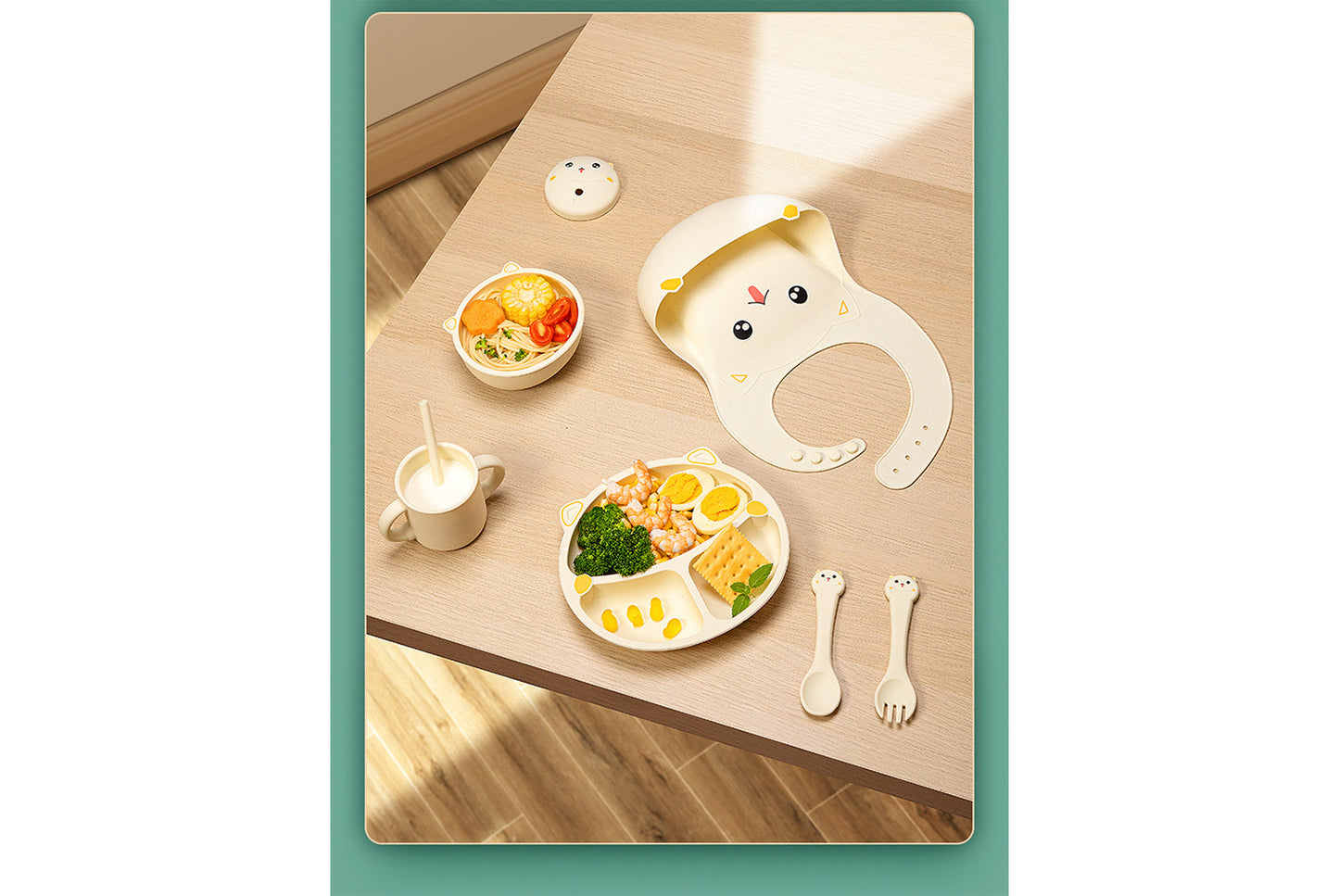 Cartoon Silicone Baby Plate Set | 3-Piece Set