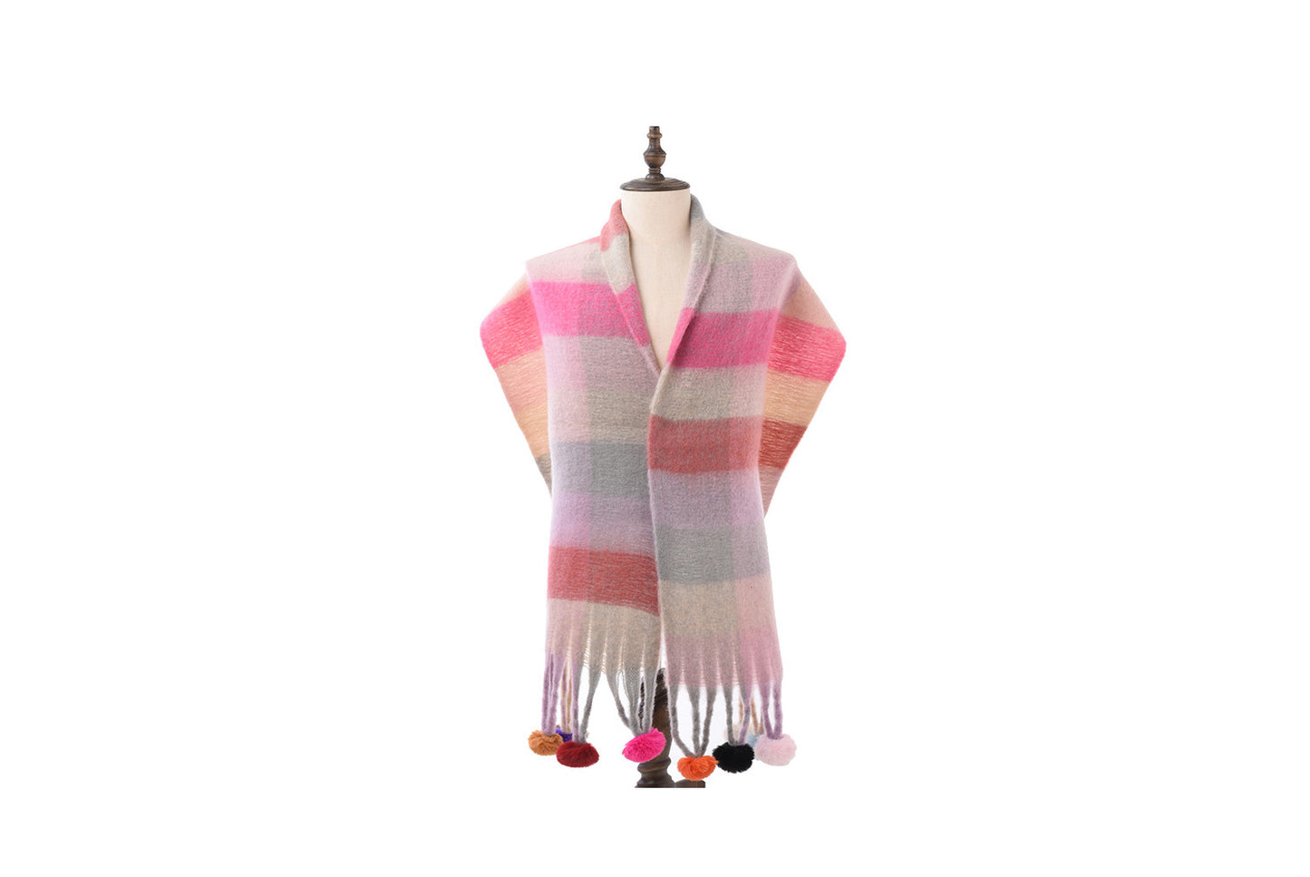 **Plaid Striped Thickened Scarf**