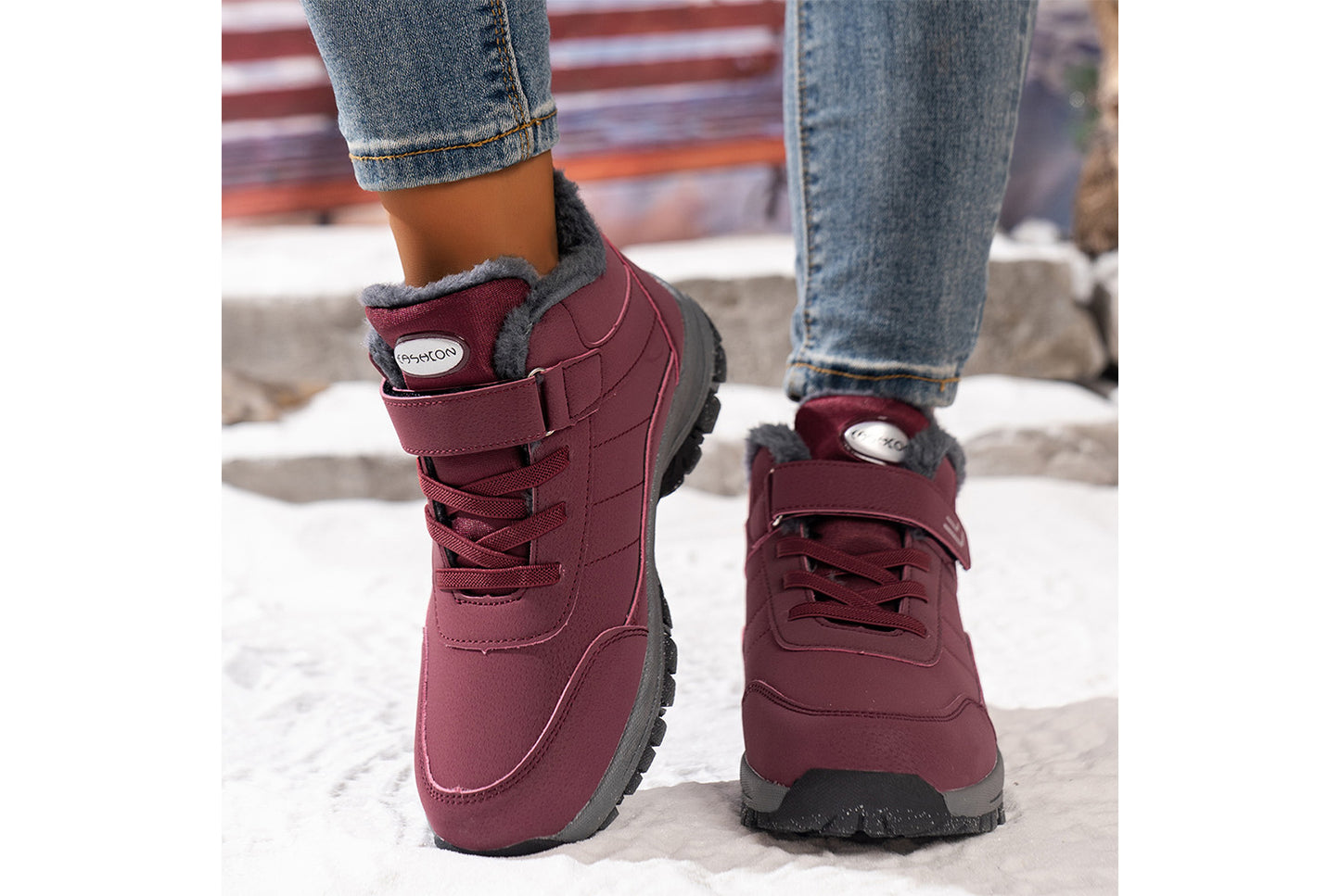 Women's Winter Thickened Anti-Slip Ski Boots