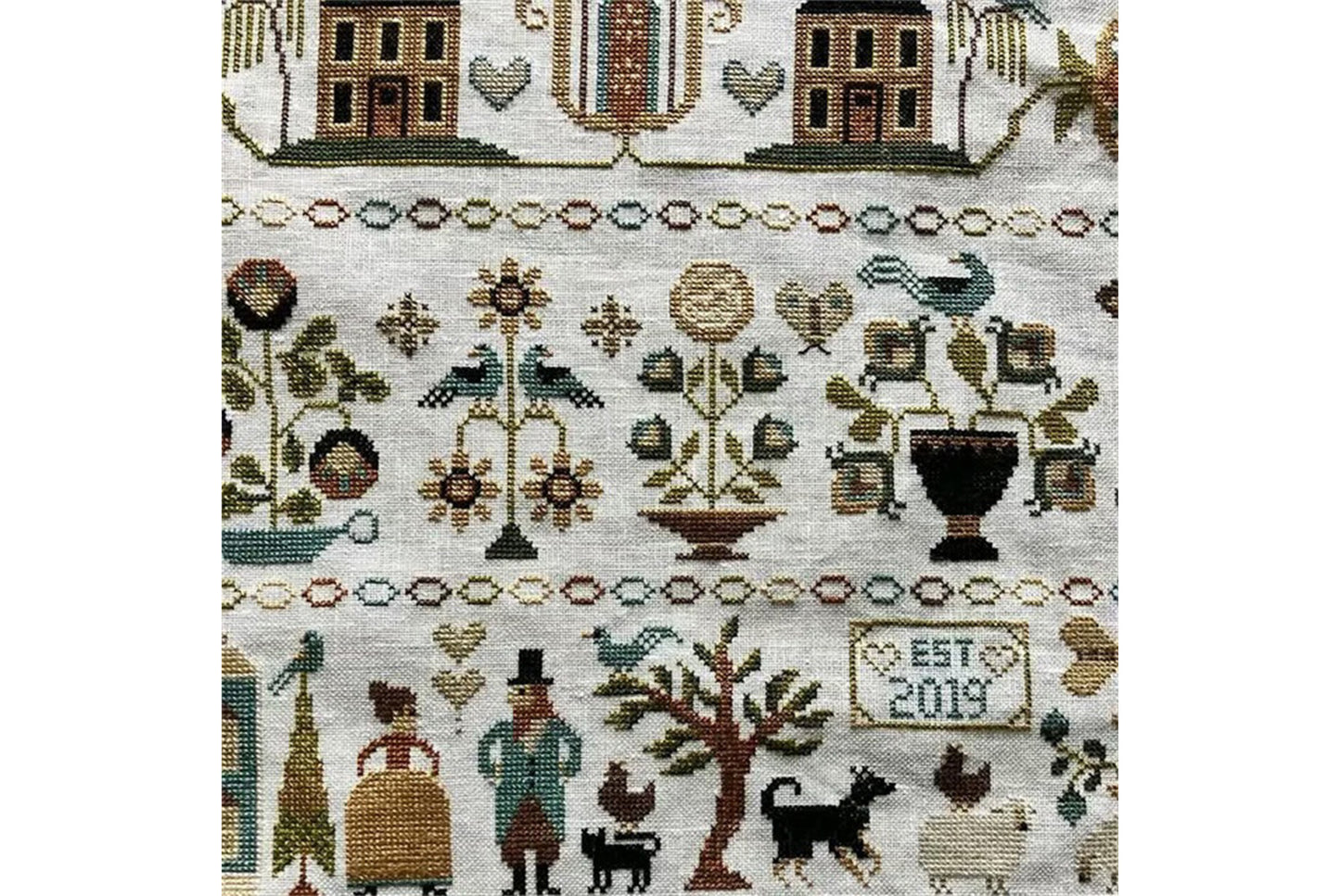 **Let Love Reign Cross Stitch Kit | Modern Minimalist Style**