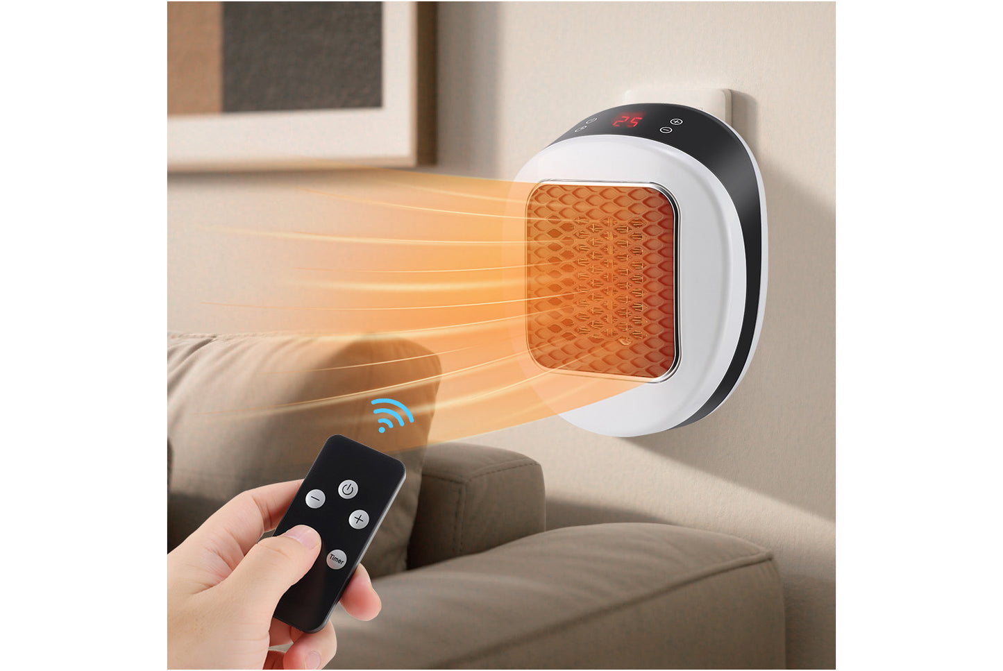 Portable Remote Control Fan Heater(UK Plug)