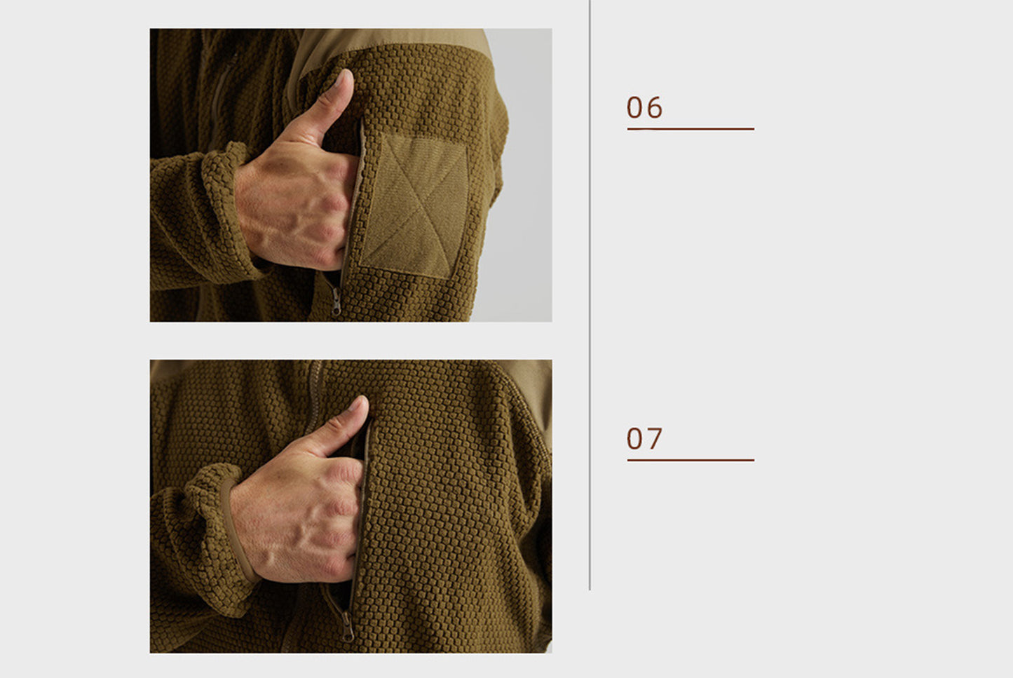 **Men's Tactical Fleece Jacket Stand Collar Liner**