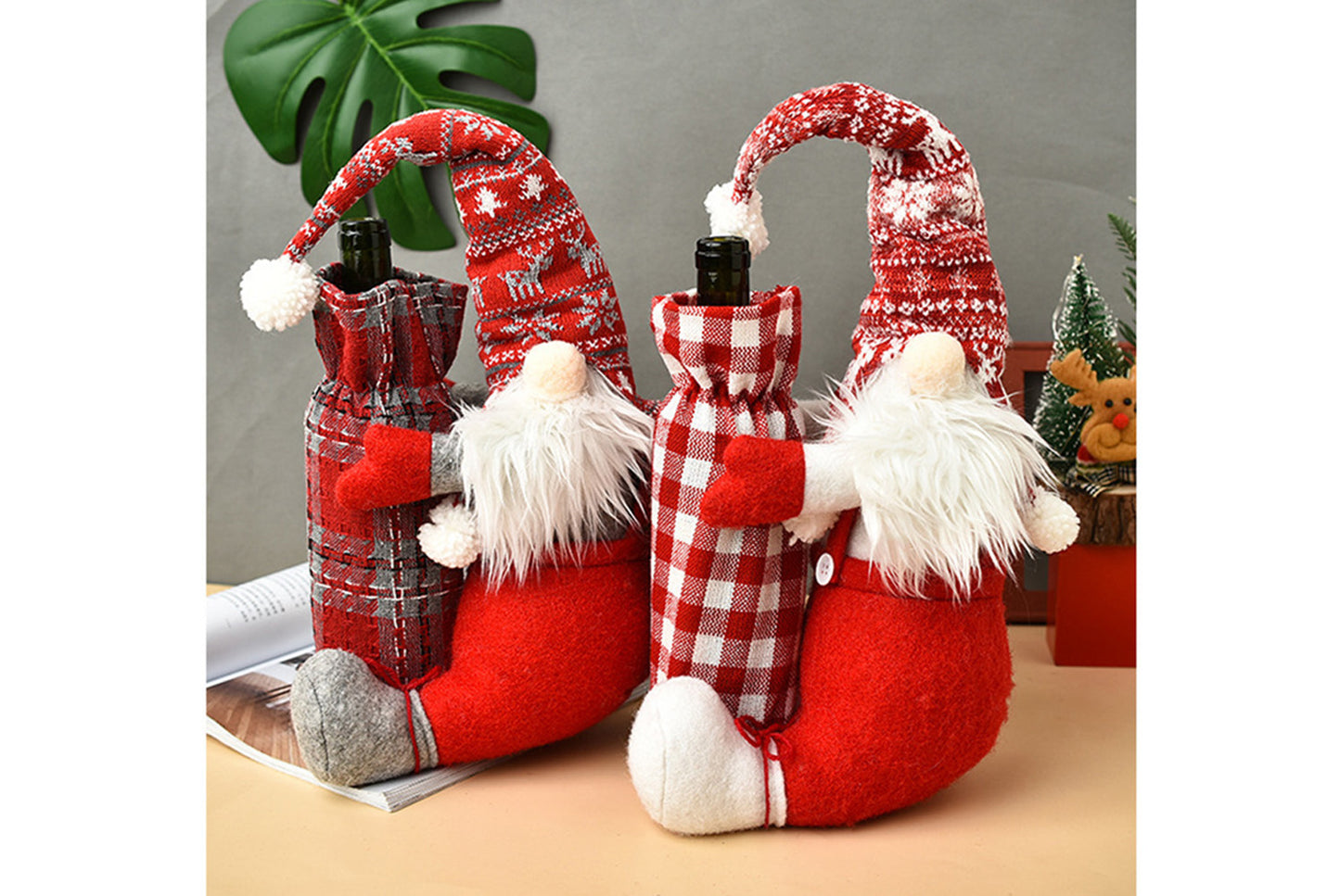 Christmas Faceless Doll Wine Bottle Holder