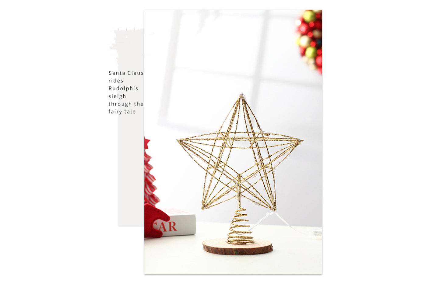 Iron Glitter LED Light-Up Tree Star