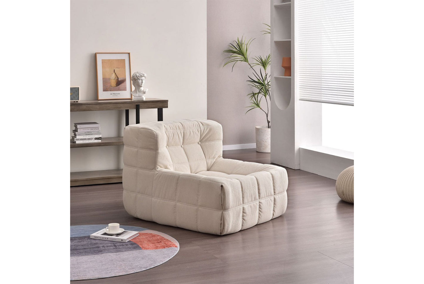 **Waffle Beanbag Chair (Single Reclining/Sleeping Chair)**