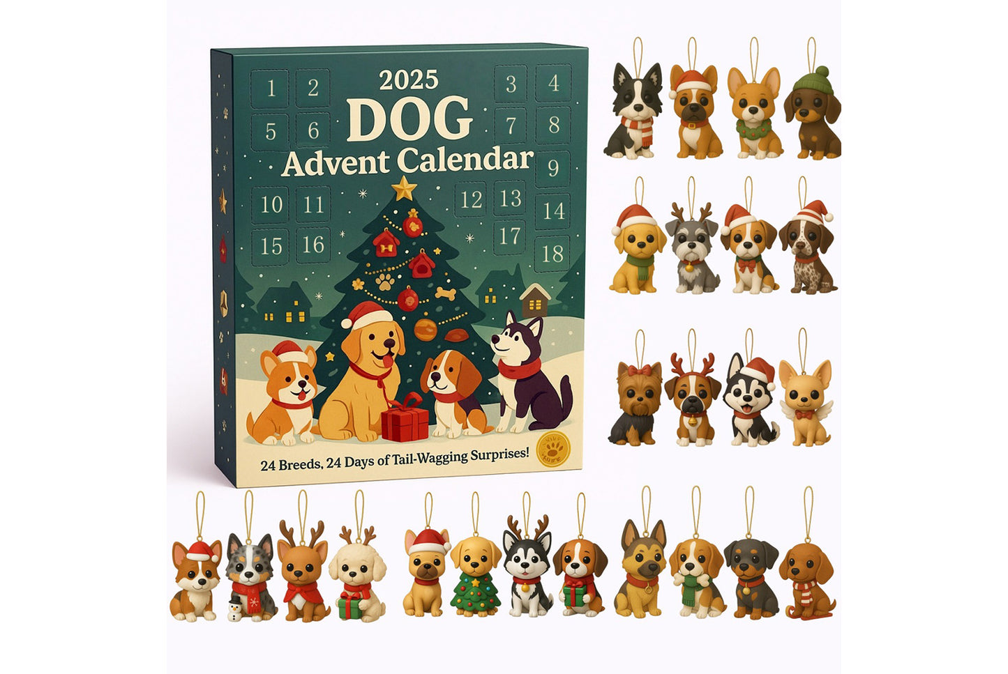 2025 Dog Advent Calendar | Christmas Countdown Blind Box Calendar
