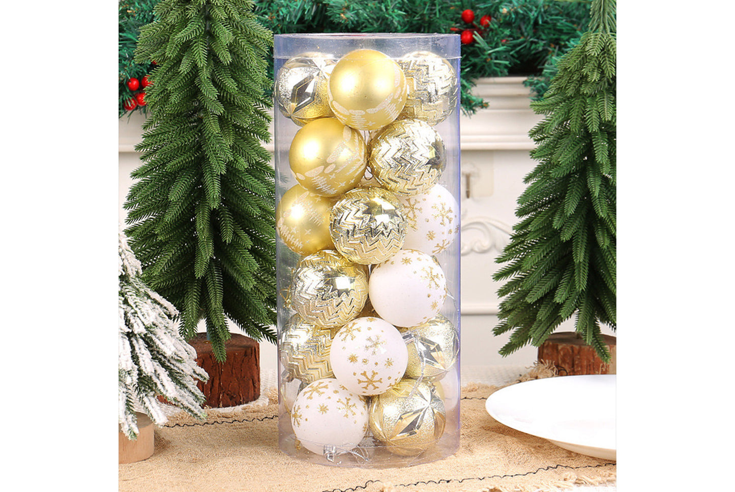 Painted Electroplated Christmas Ball Set - Shaped Christmas Tree Decorative Pendants