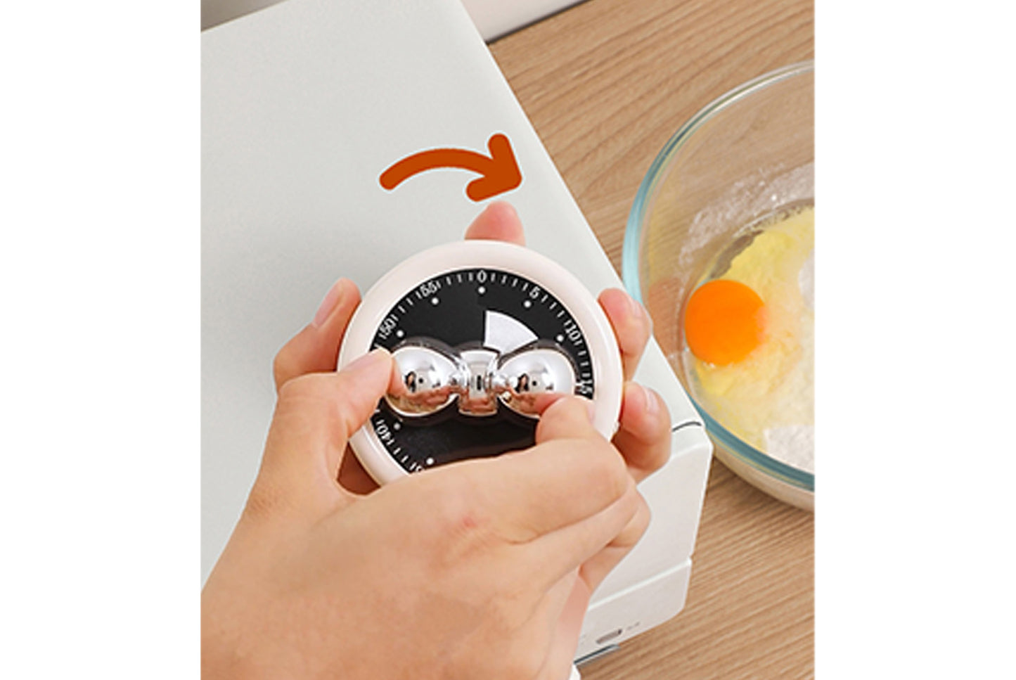 Visual Mechanical Kitchen Timer & Magnetic Countdown Alarm Clock