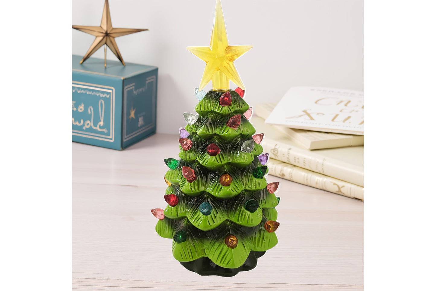 LED Retro Ceramic Christmas Tree Light
