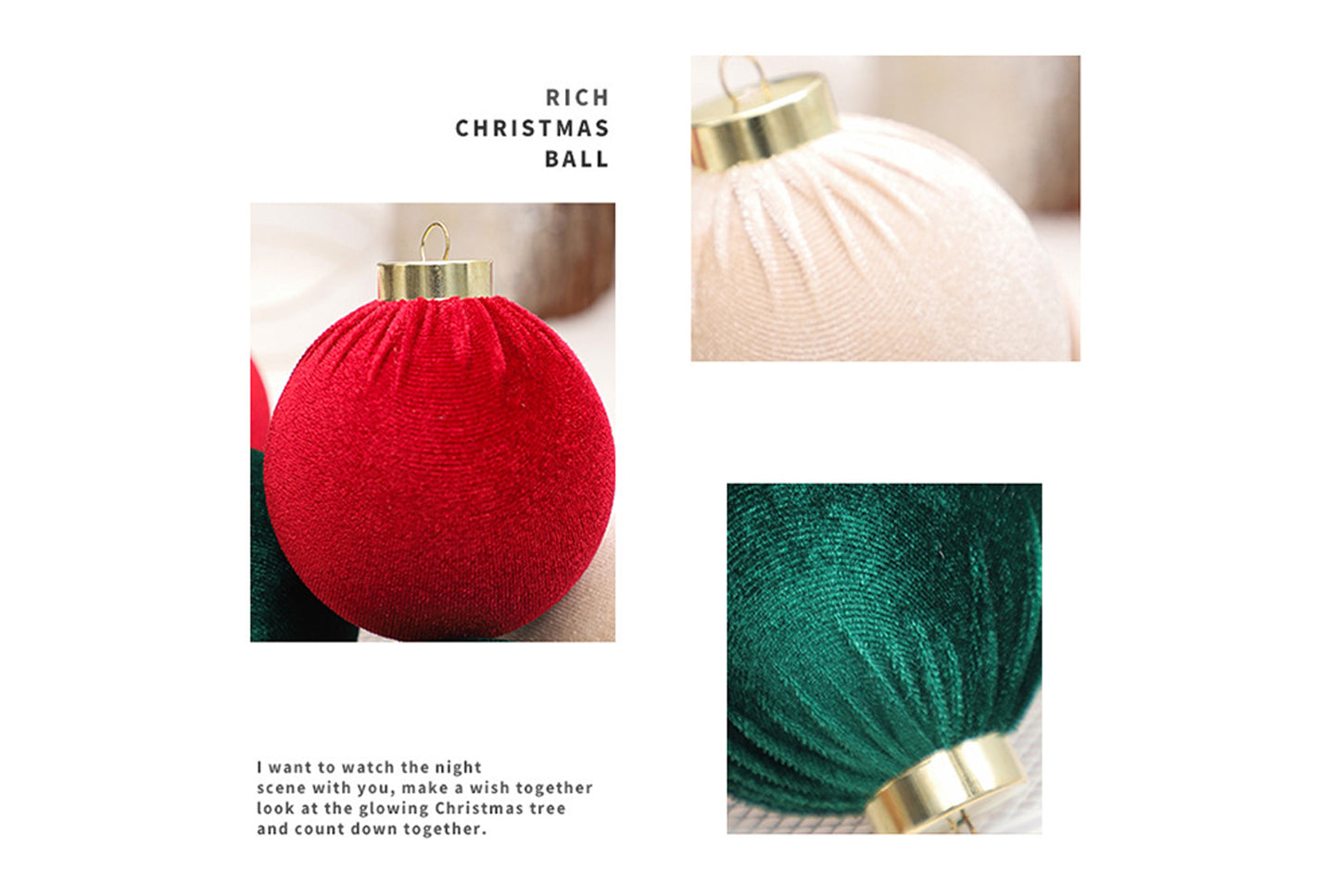 8cm/12 Cloth-Wrapped Christmas Ball Gift Pack