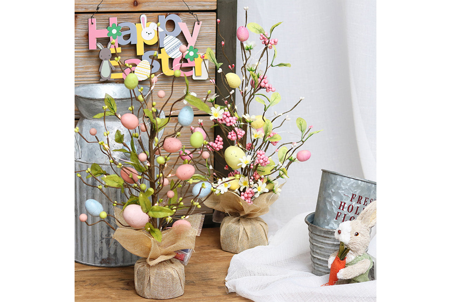 LED Light-Up Easter Egg Tree - Easter Tabletop Ornament