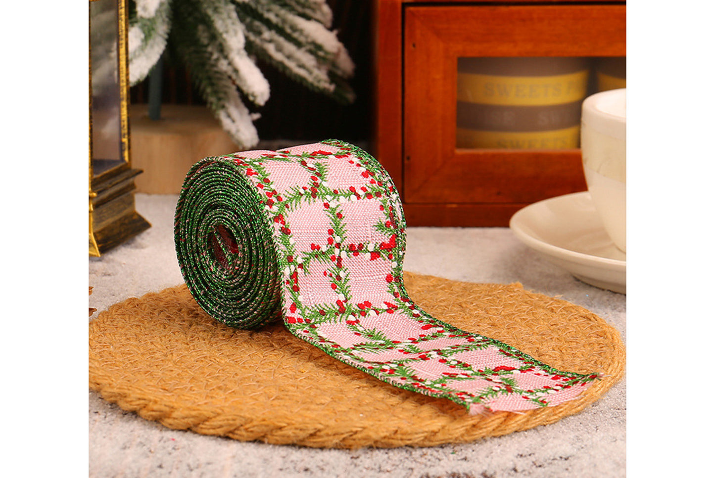 Christmas Plaid Ribbon Roll - Gift Wrapping Decorative Ribbon
