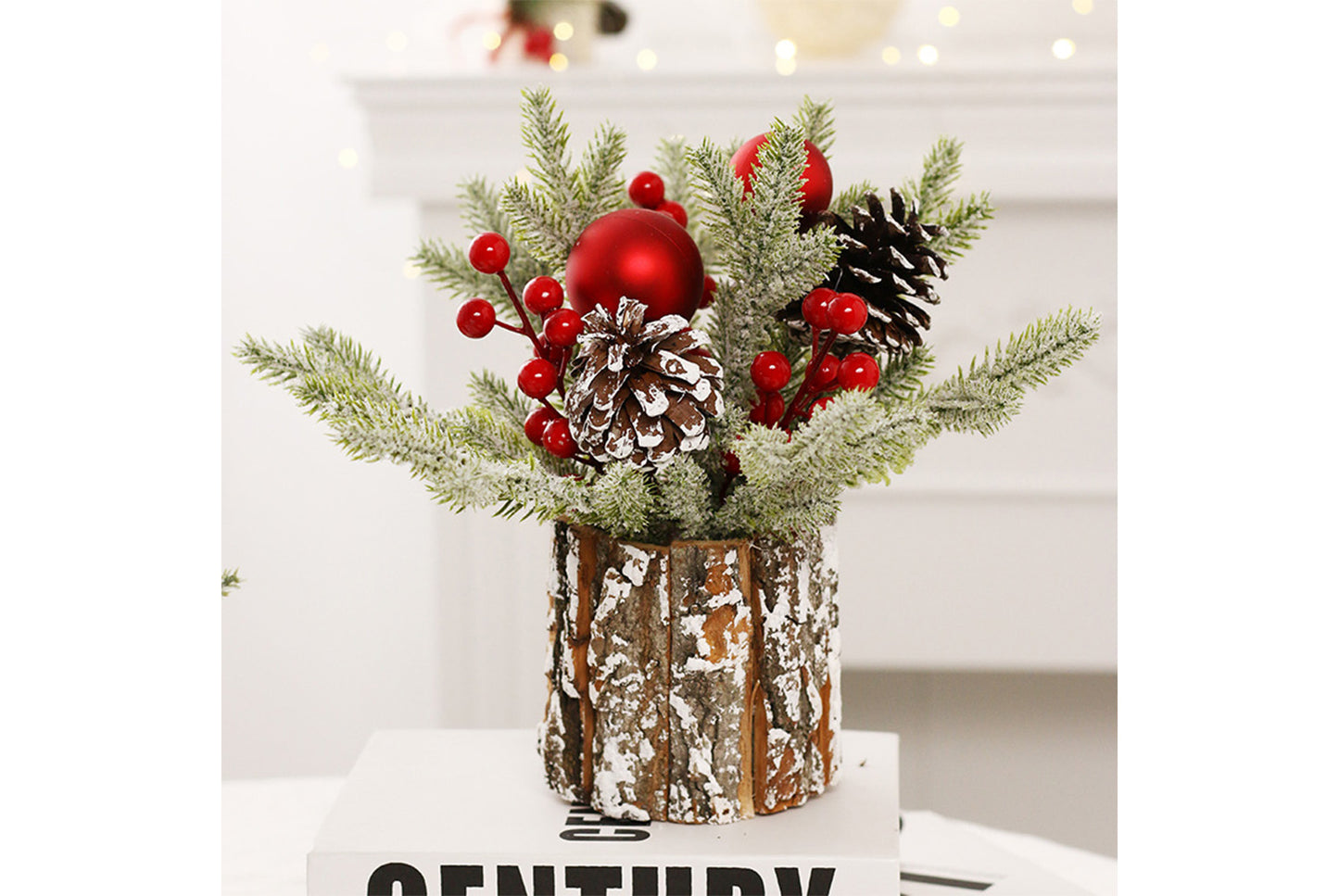 **25cm Flocked PE Simulated Mini Christmas Tree Ornament**