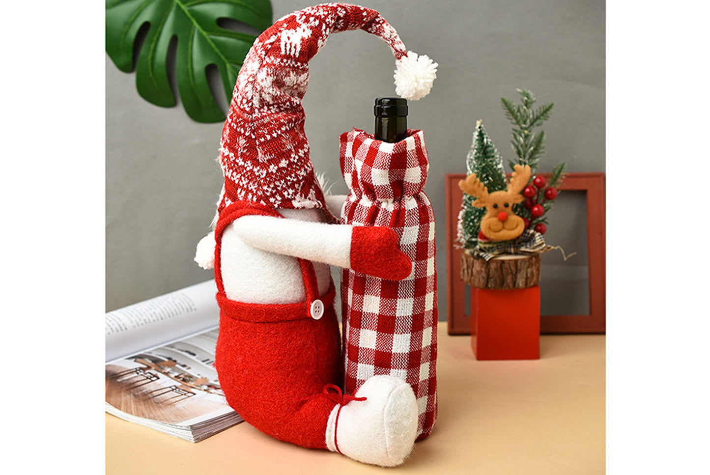 Christmas Faceless Doll Wine Bottle Holder