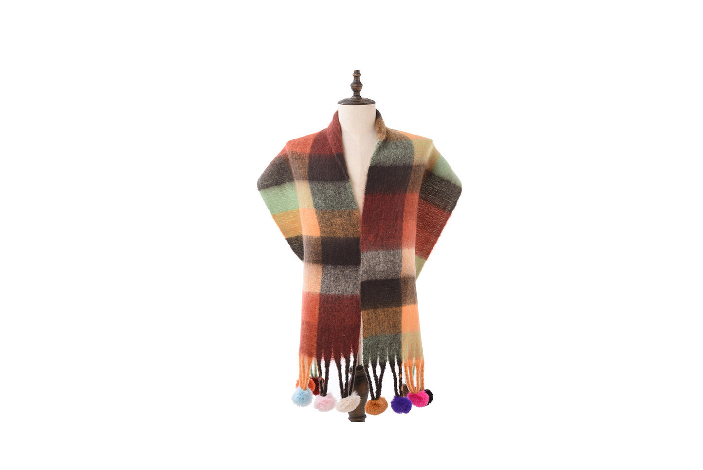**Plaid Striped Thickened Scarf**