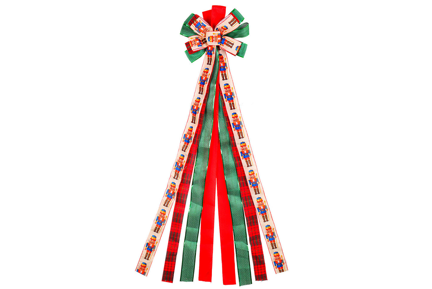 Christmas Tree Bow Hanging Ornament - Holiday Treetop Decoration