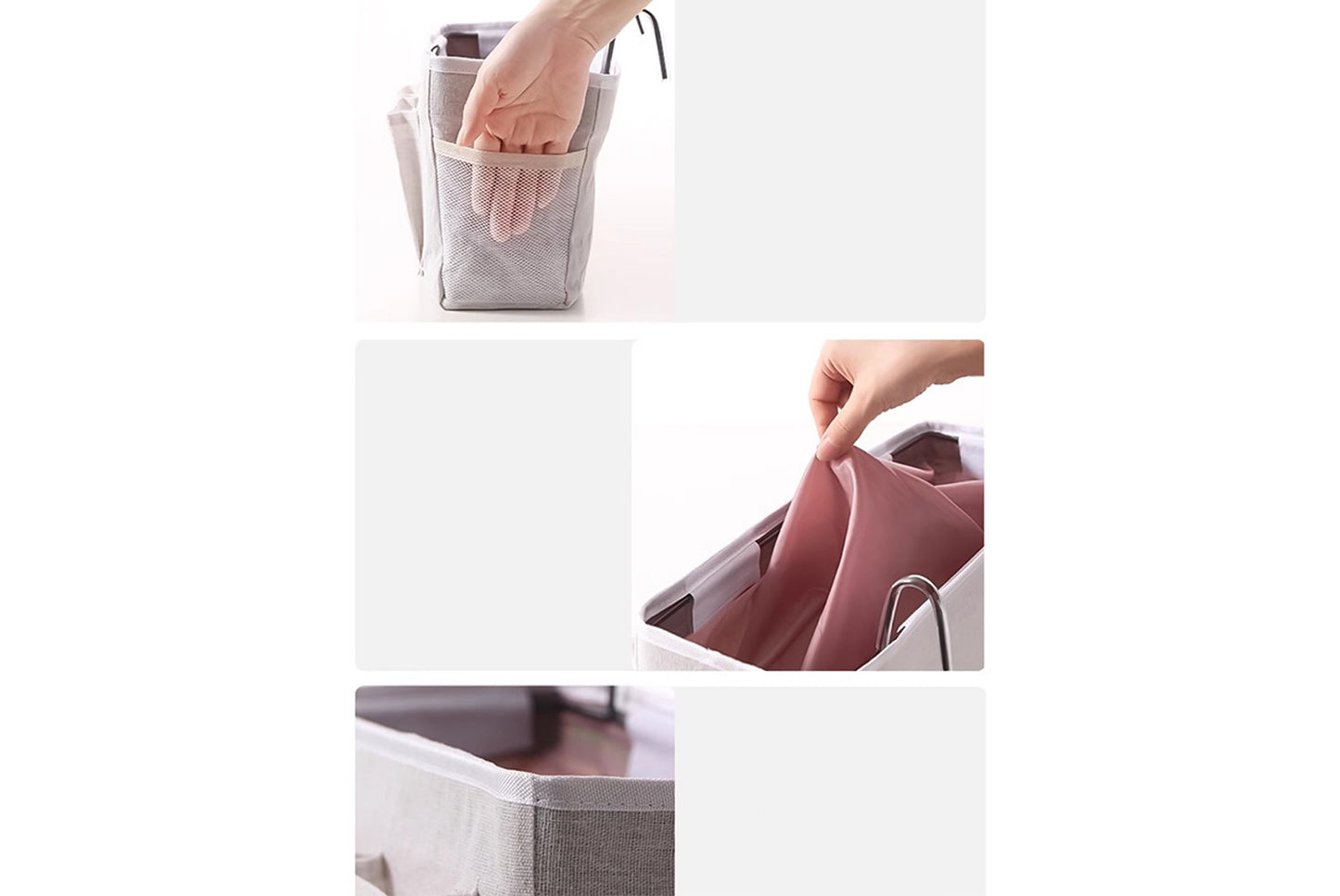 Cotton and linen double hook storage rack