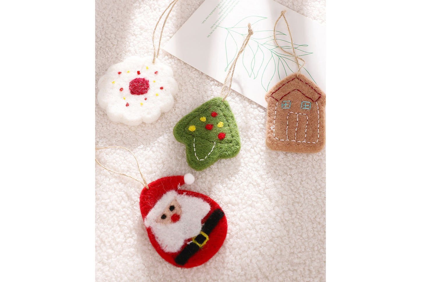 Santa Claus and Snowman Felt Pendant Gift Box