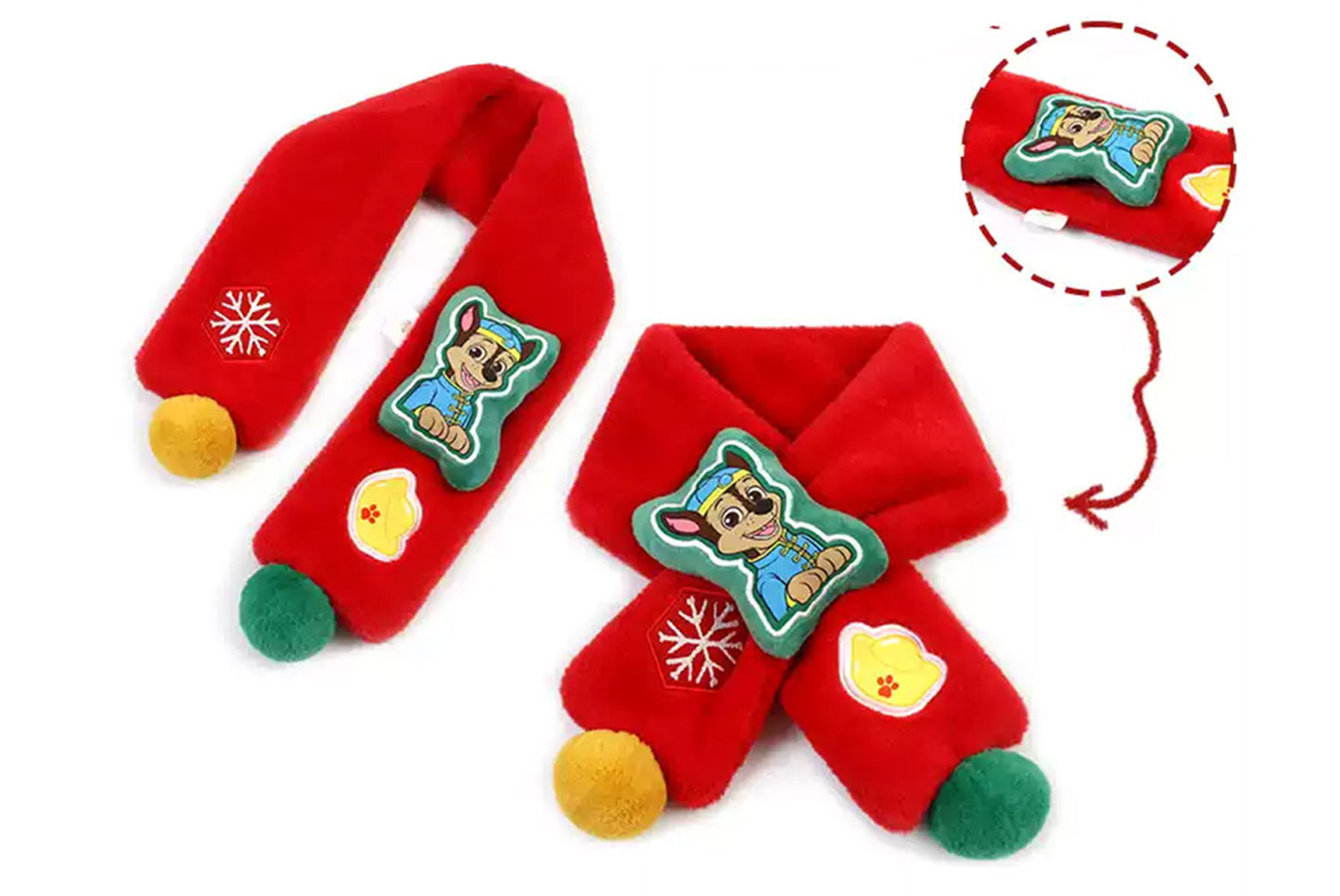 **Paw Patrol New Year Red Children's Warm Scarf (Adjustable)**