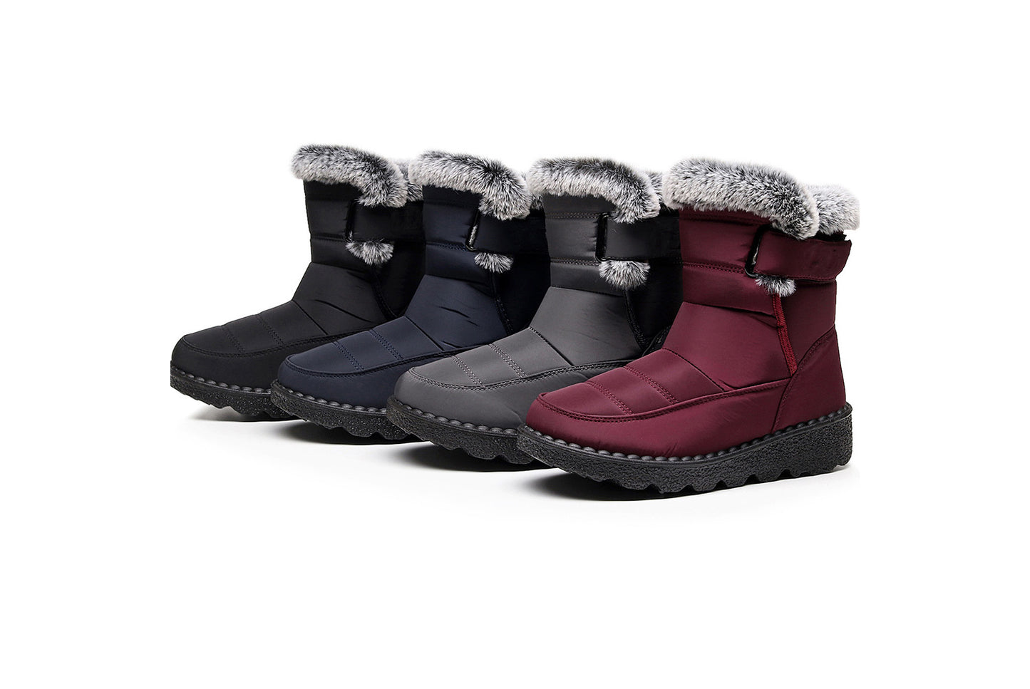 **Women's Waterproof Rabbit Fur Snow Boots**