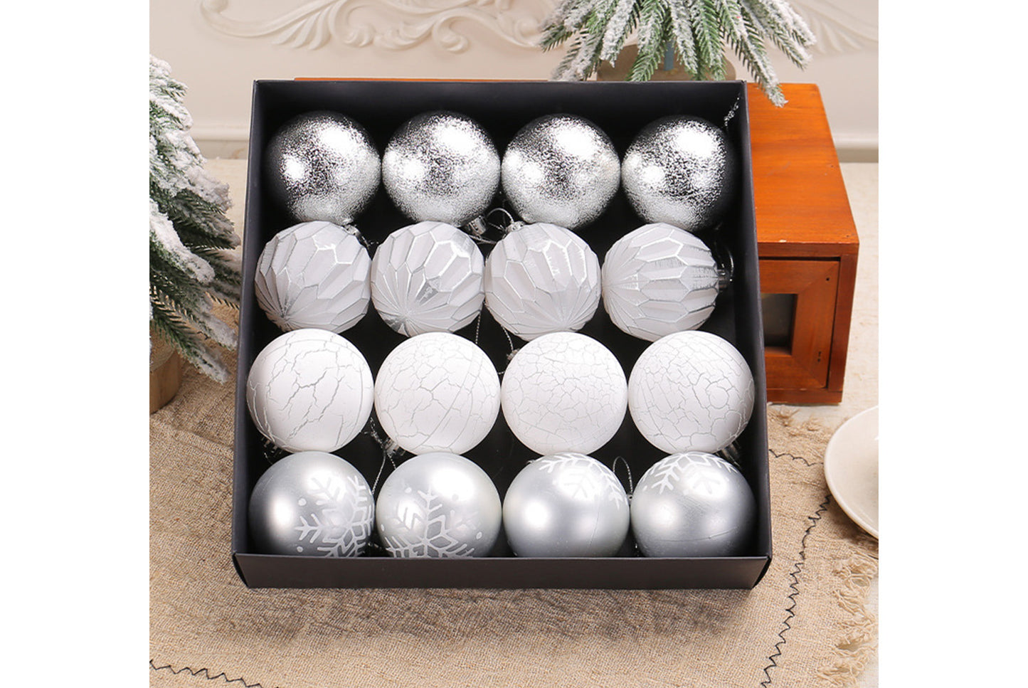 Painted Christmas Ball Pendant Set - Shaped Christmas Tree Decoration