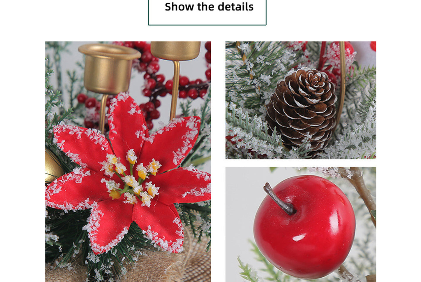 **Christmas Red Fruit Wreath - Creative Desktop Decoration**