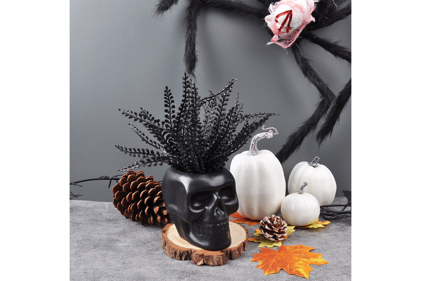 Halloween Simulated Plant Pots | Skull/White Pot/Succulent Series