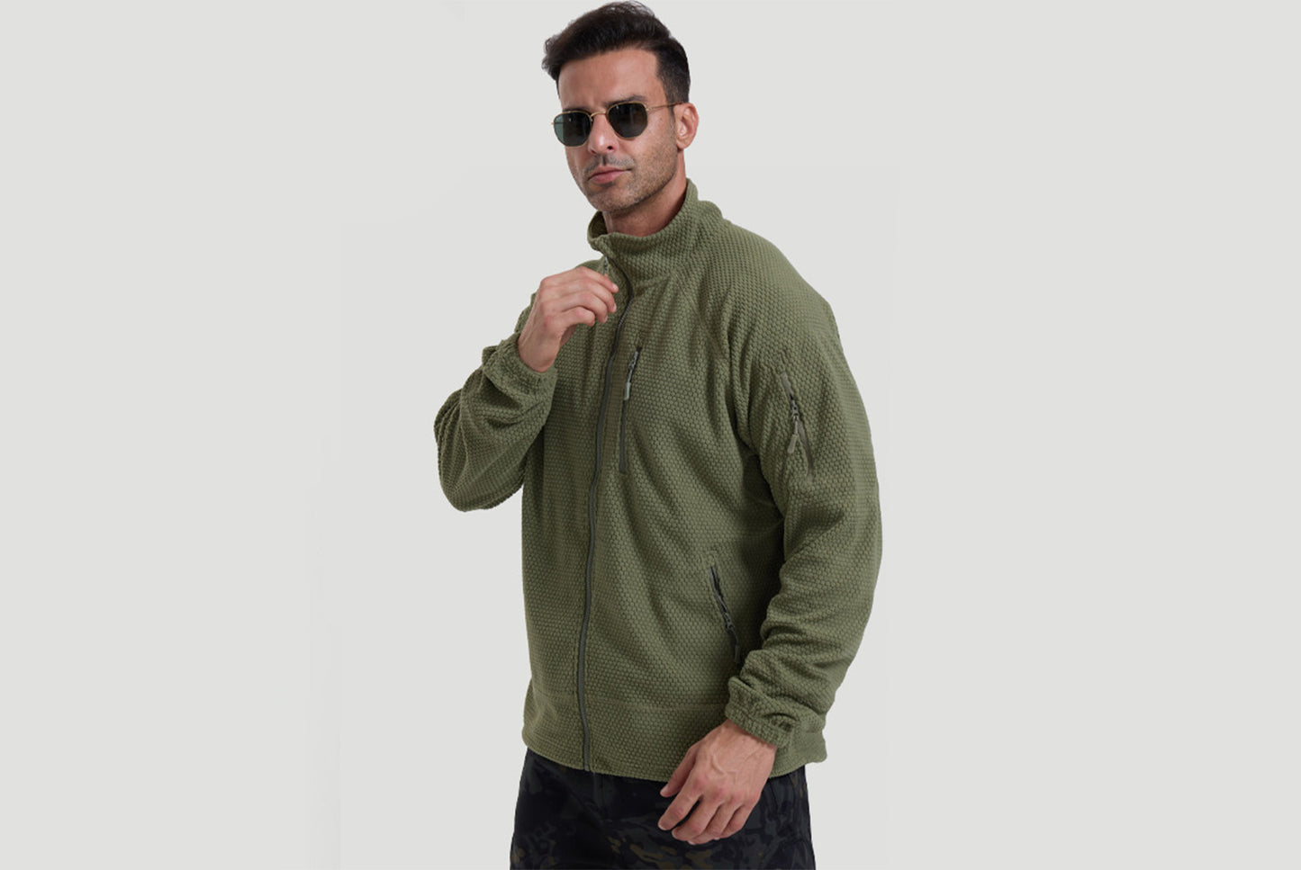 **Men's Tactical Fleece Jacket Stand Collar Liner**