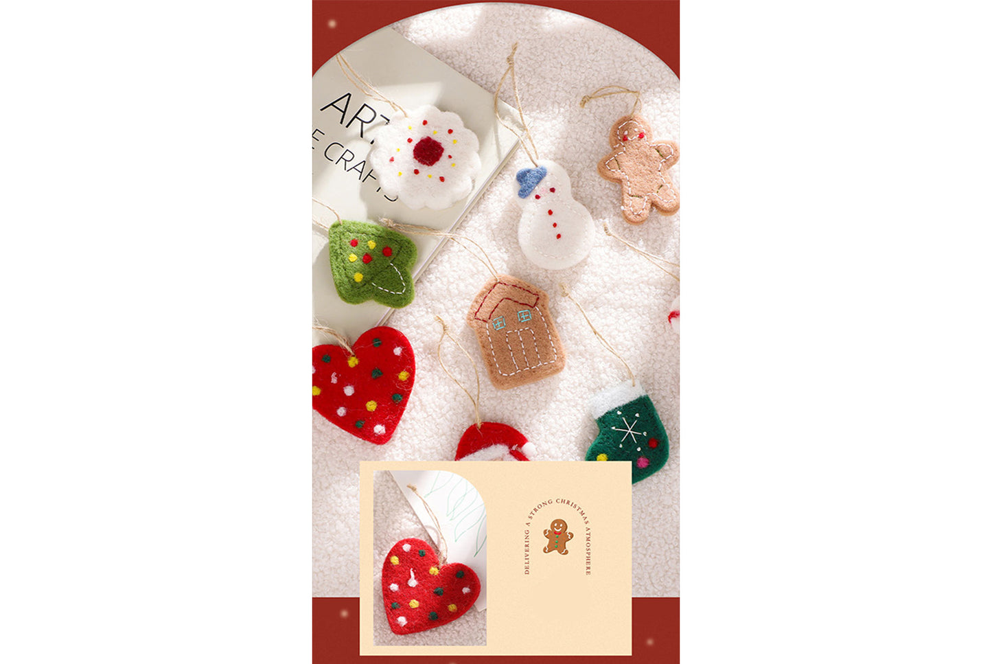 Santa Claus and Snowman Felt Pendant Gift Box