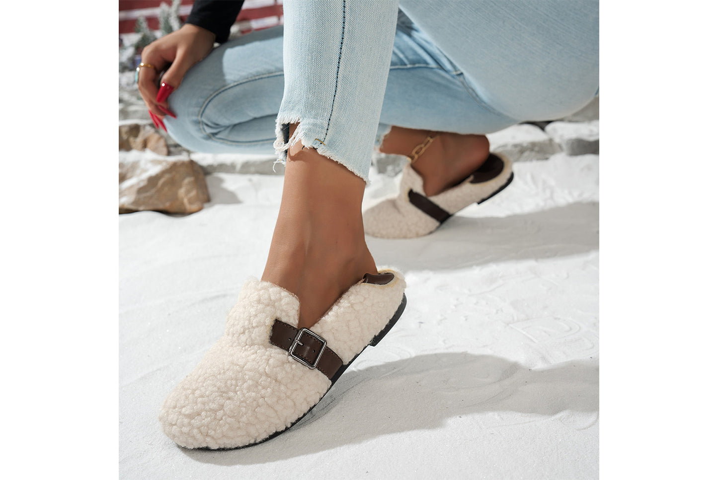 **Women's Low-Top Lambswool Warm Cotton Shoes**