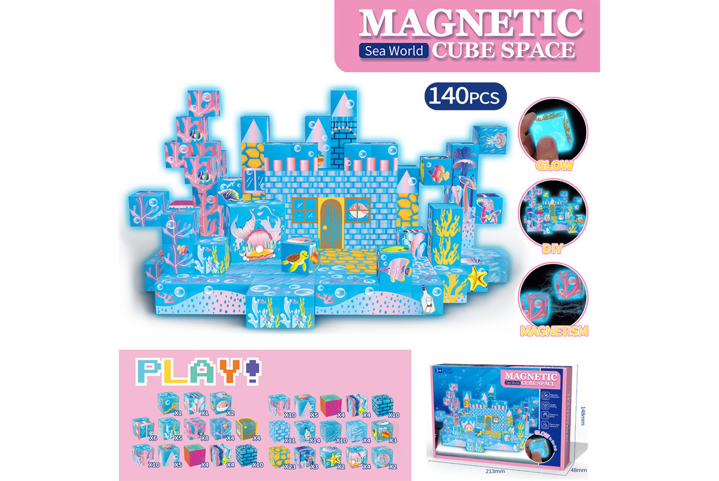 Glow-in-the-Dark Magnetic Blocks