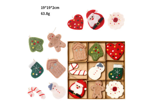 Santa Claus and Snowman Felt Pendant Gift Box