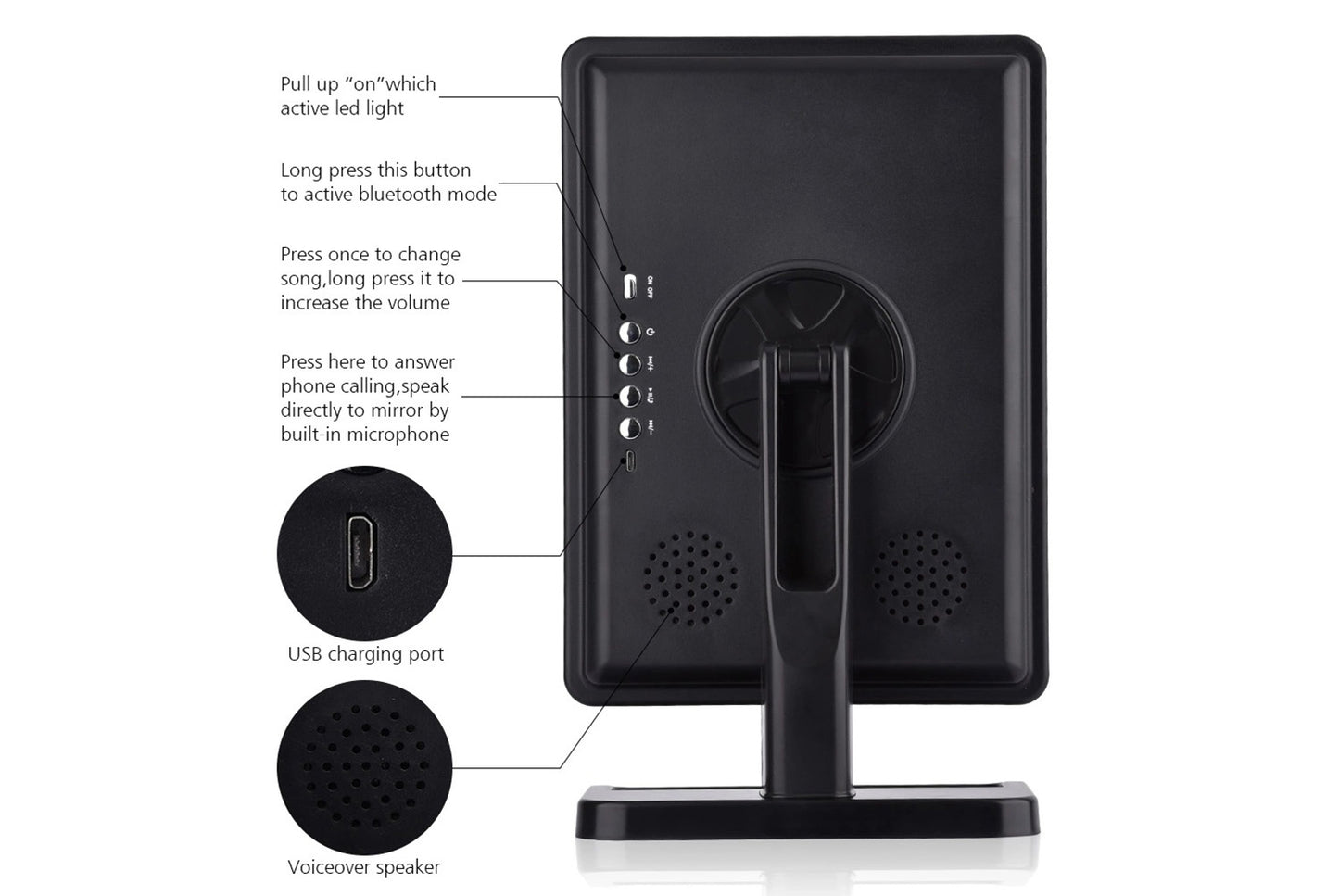 Bluetooth Music Makeup Mirror