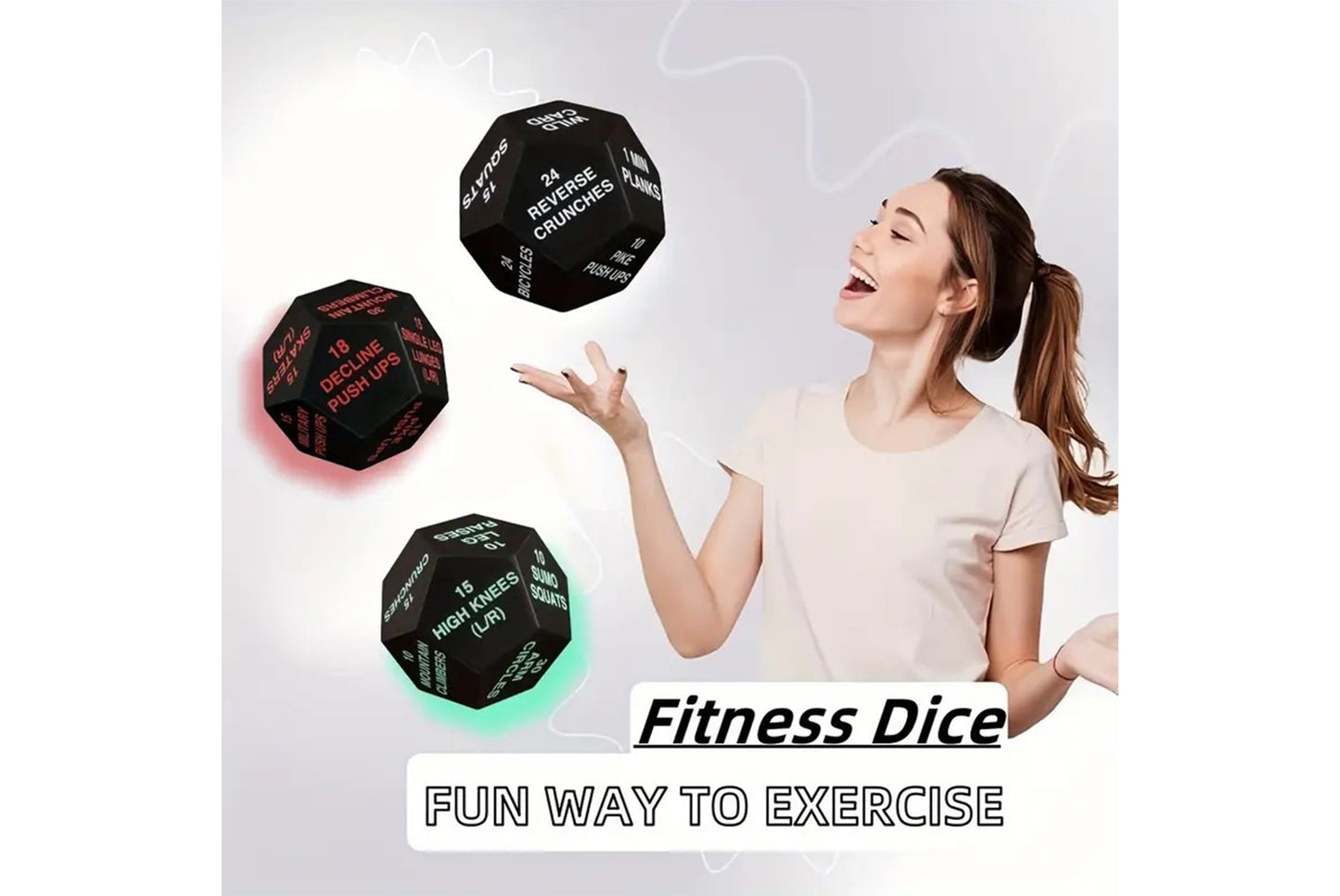 12-Sided Rounded Corner Number Dice for Fitness Games