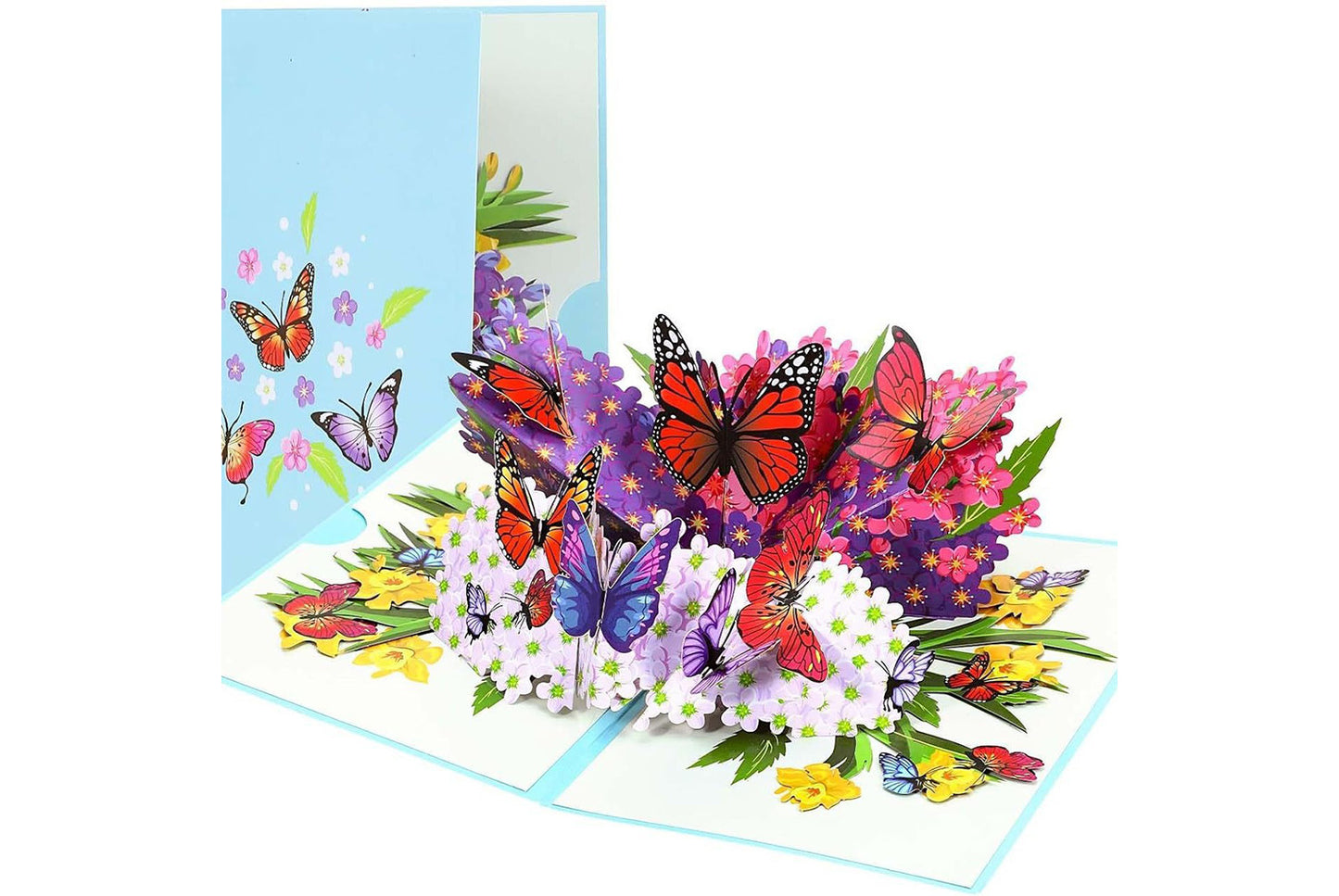 3D Stereoscopic Butterfly and Flower Greeting Card