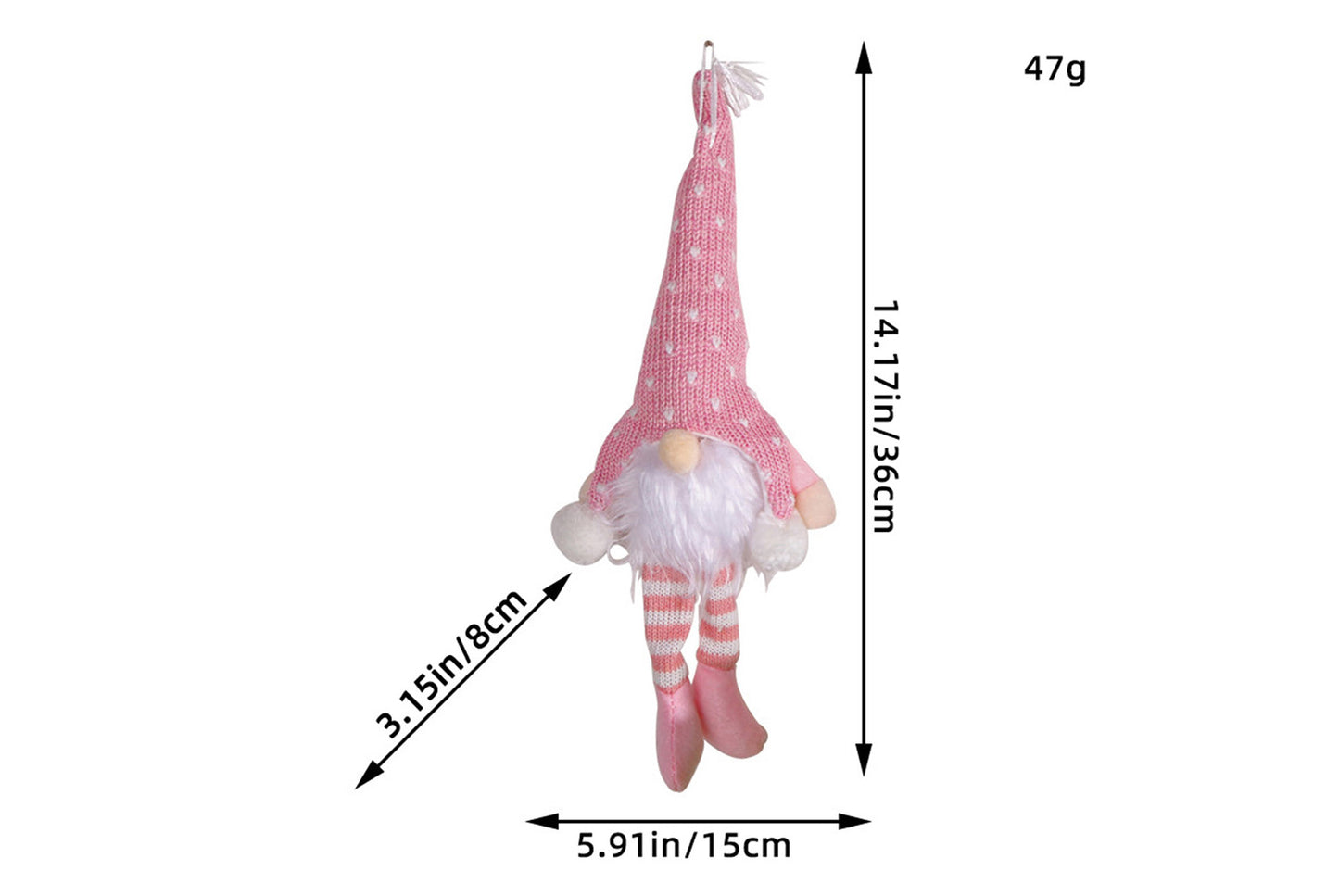 Christmas Forest Old Man Pendant - Knitted Hat Seated Faceless Doll Decoration